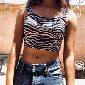 Charlotte Russe Zebra Print Crop Top